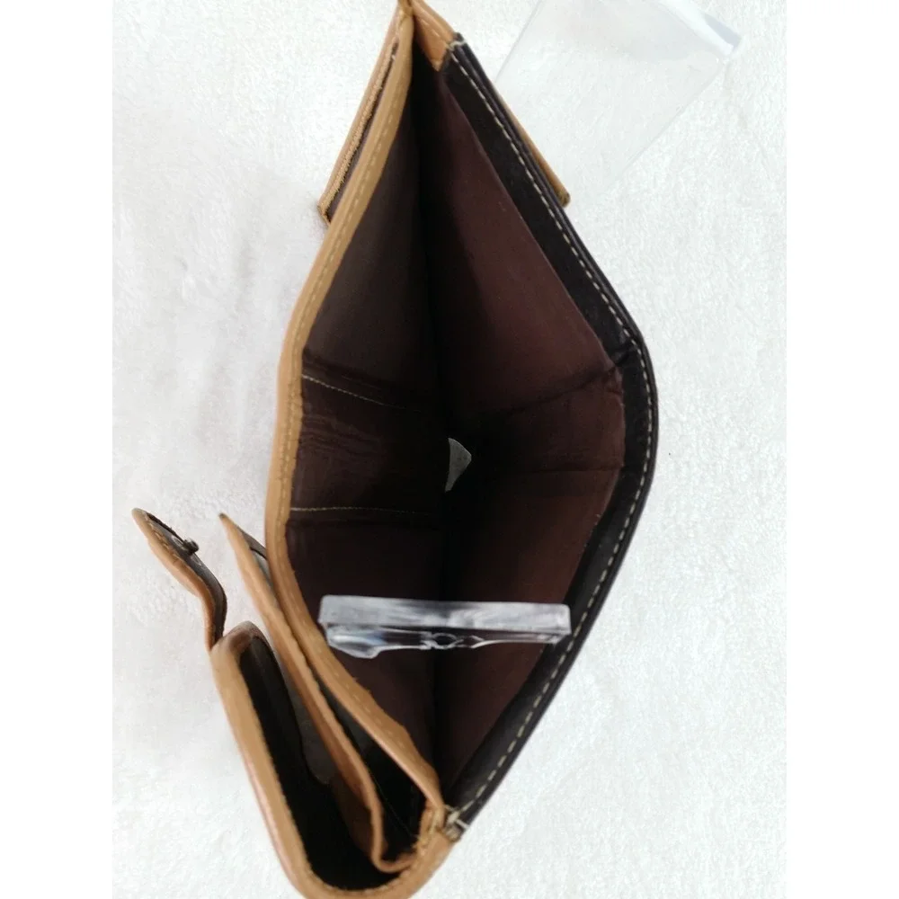 Vintage Leather Trifold Wallet Card‎ Case Hand Made in Spain Brown Tri-fold